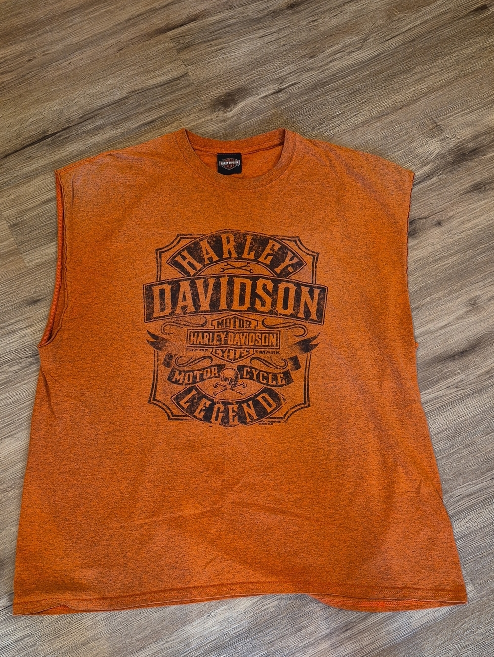 Harley-Davidson Orange Sleeveless Logo Tank
